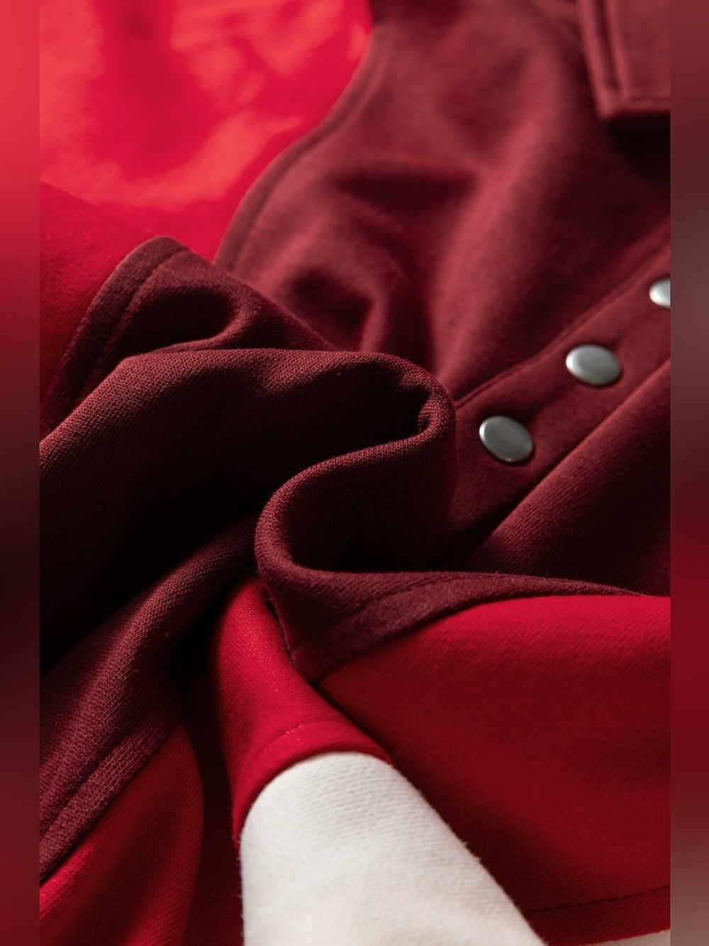 Color-Block Snap-Button Oversized Sweatshirt - Picture 8 of 12